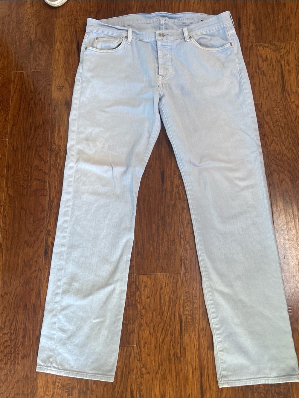 7 For All Mankind Light Blue Straight Leg Men’s Jeans Size 38